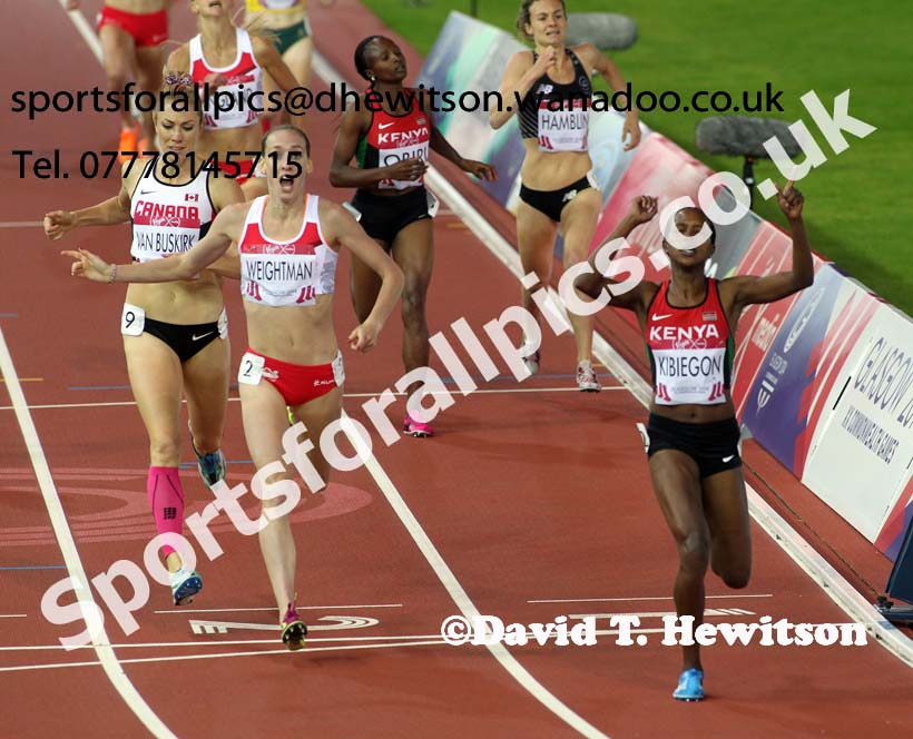 Laura Weightman (England) finishing 2nd in the 1500 metres, 2014 Commonwealth Games, Glasgow. Photo: David T. Hewitson/Sports for All Pics